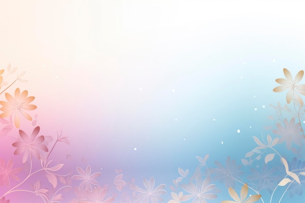 lichtblauwe achtergrond met subtiel goud gevoerd en paars bloemenpatroon