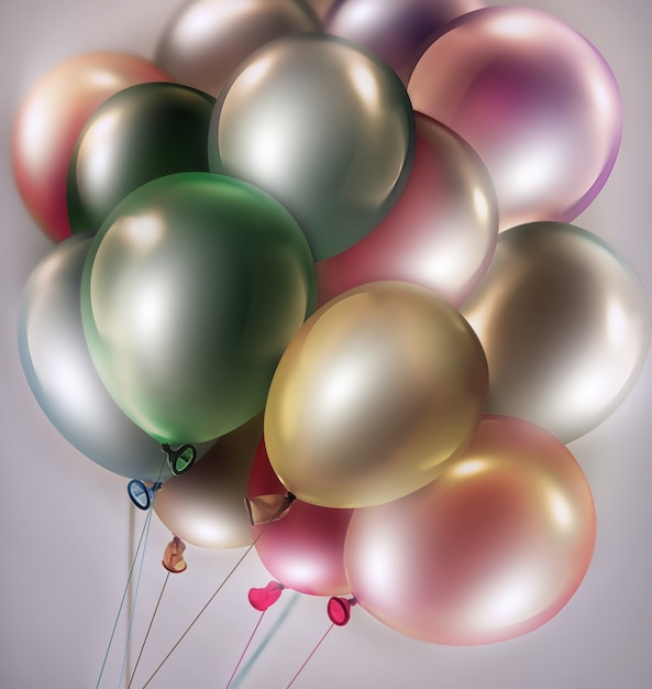 Lichte feestelijke achtergrond met heldere kleurrijke ballonnen d afbeelding
