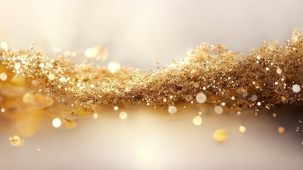 Lichte kerst gouden luxe glitter achtergrond