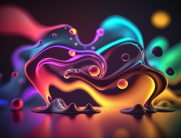 Lichte pastelkleuren vloeibare golvende vloeistof abstracte achtergrond gecreëerd met Generative AI-technologie