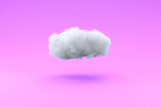 Lichte wolk in de lucht op lichtroze 3d illustratie als achtergrond