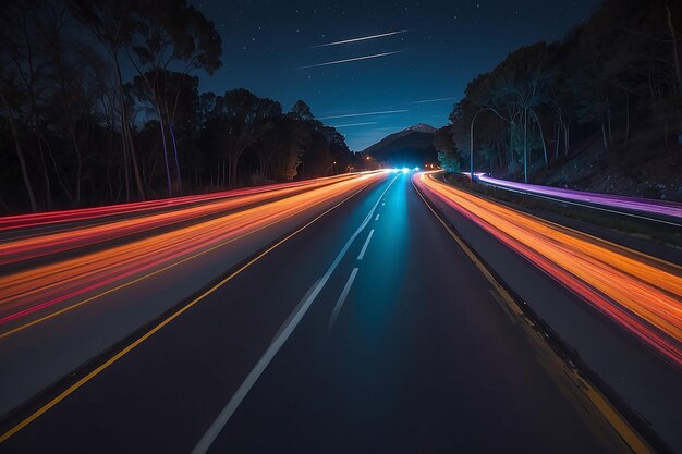 Lichten bij bewegende voertuigen met lange blootstelling