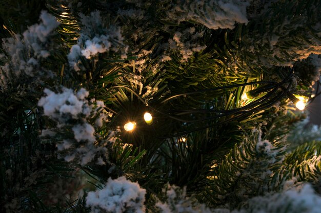 Lichten op kerstboom