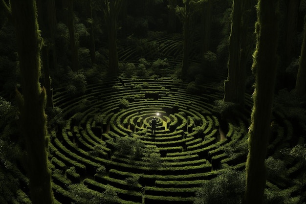 Foto lichtend labyrint