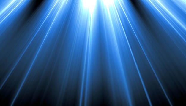 Lichtflitsen op een zwarte achtergrond stralen blauw licht