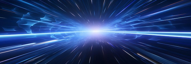 lichtsnelheid hyperspace space warp achtergrond in blauw licht