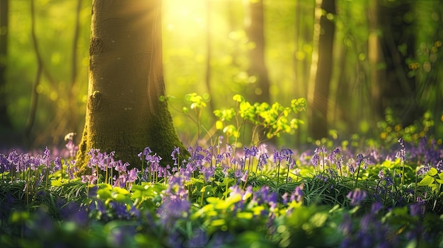 Lichtstralen in een diep bos Bomen natuur struikgewas taiga opruimen brandhout rand dennen naalden veld bos dieren lucht bessen gegenereerd door AI