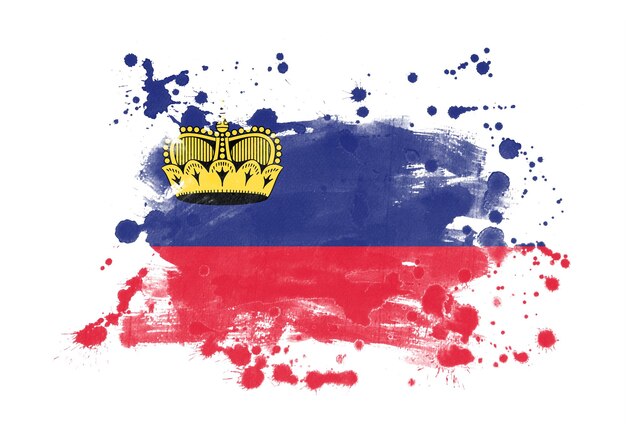 Liechtenstein flag grunge painted background