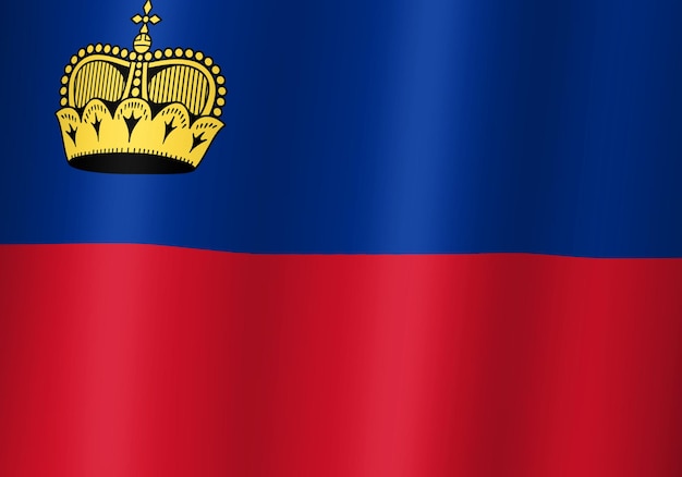 Liechtenstein nationale vlag 3d illustratie close-up bekijken