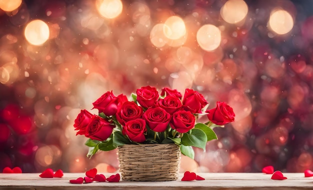 Liefde in bloei Valentijnsdag rozen romantisch en levendig met kopie ruimte voor uw begroeting