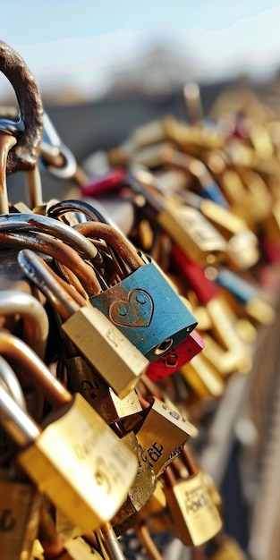 Foto liefde sluit op een brug