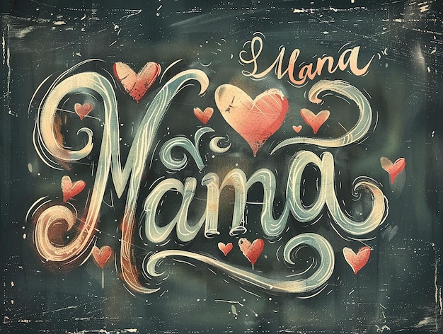 Foto liefde typografie mama stijlvol lettertype