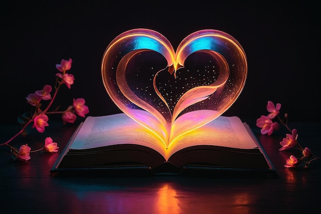 Foto liefde vorm met boek