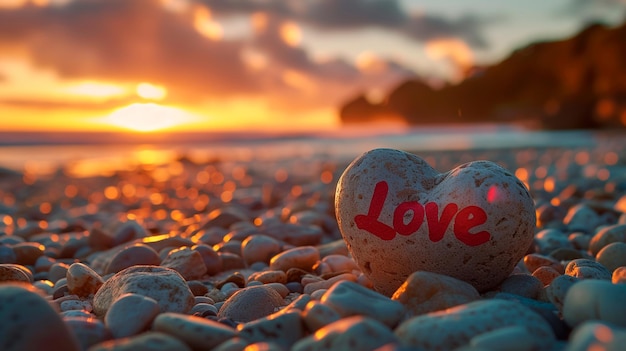 Foto liefdesteken op het strand.