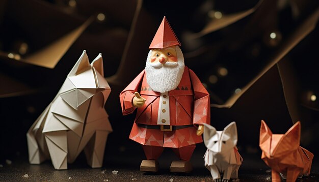 Lieve kerstman en kerst origami