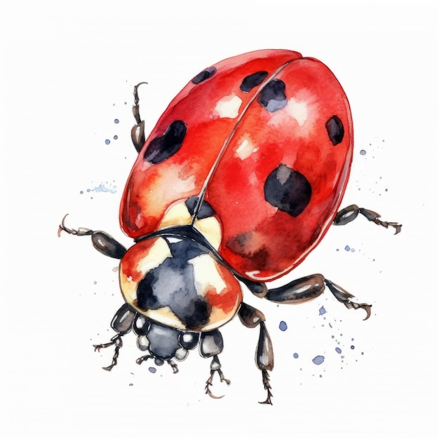 lieveheersbeestje insect aquarel