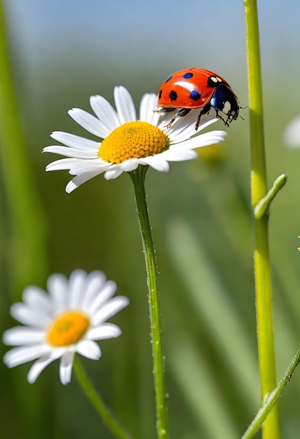 lieveheersbeestjes en madeliefjes