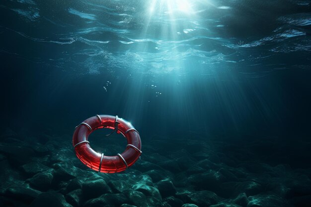 Life buoy rescue ring sea Generate AI