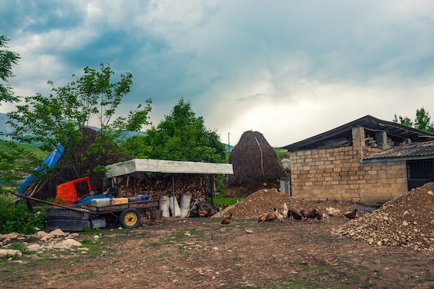 Life in the countryside, village yard