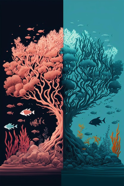 Life and Death Coral Reef