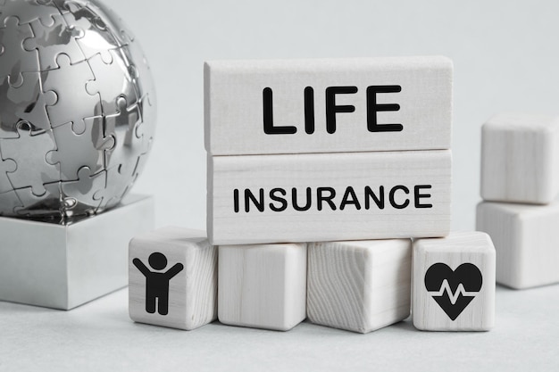 LIFE INSURANCE. The globe symbolizes insurance on the entire planet. The concept of business, insurance, life