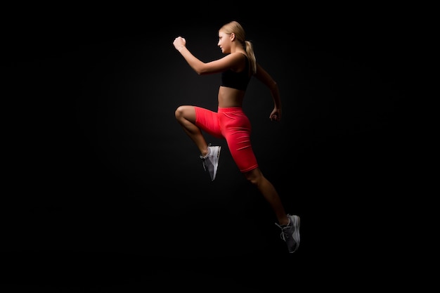 Life is motion Woman athlete run achieve great result How run faster Speed training guide