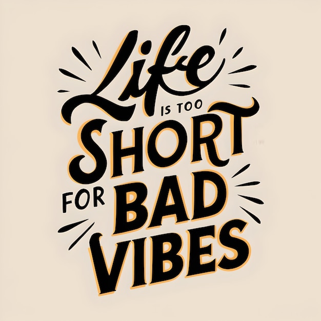 Photo life is too short for bad vibes quote