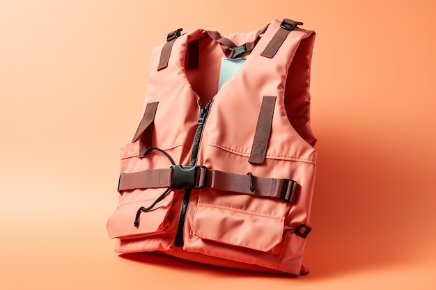 A life jacket with a strap on it