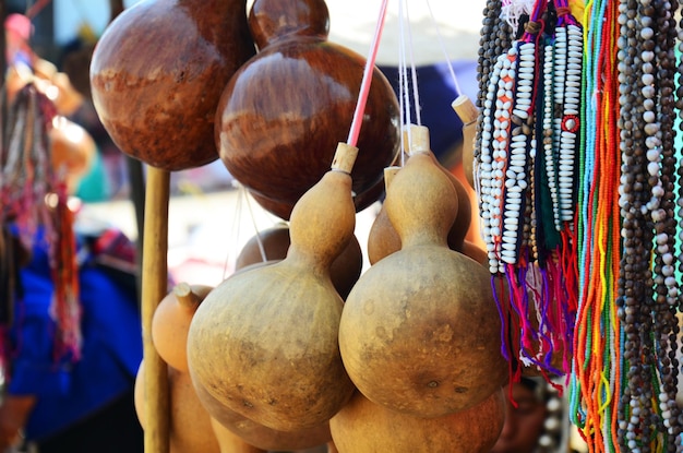 Life lifestyle of hawker stall traditional Akha tribe or hmong tribal sell product indigenous and wisdom goods in local stall hawker shop street bazaar market at Doi Mae Salong in Chiang Rai Thailand