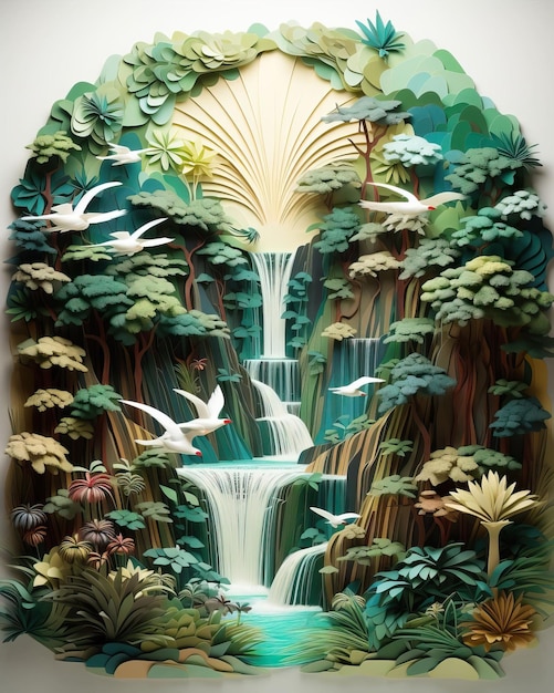 life in a mesmerizing paper sculpture teeming with exotic animals