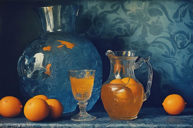 life still life with oranges lemons and tangerines on vintage background