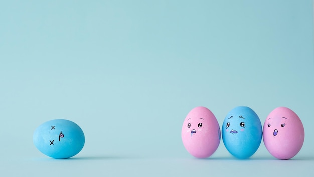 Life tragedy loss grief sad egg crowd victim lying