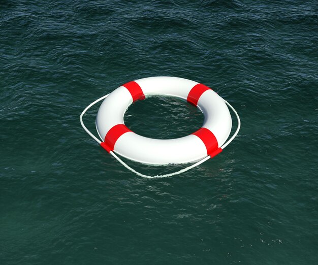 Lifebuoy floating in the water