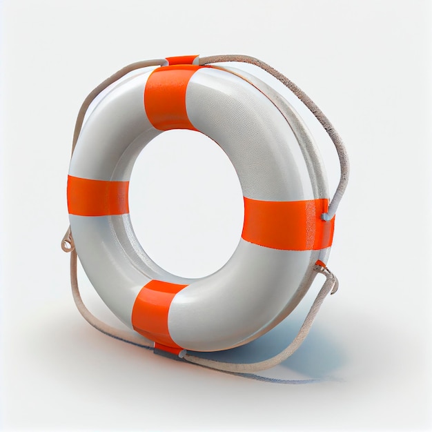 A lifebuoy on a white background