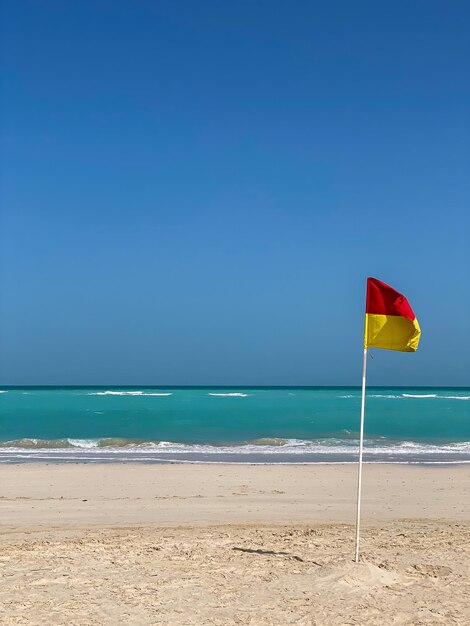 Lifeguard flag in the wind