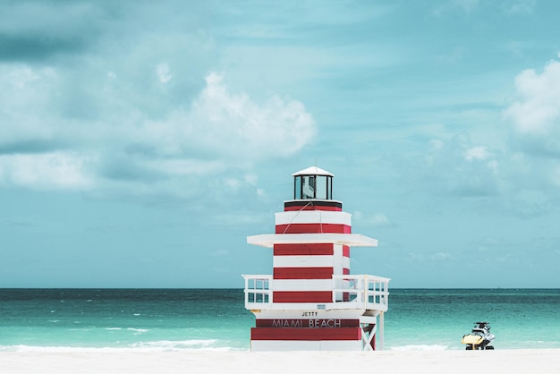 Lifeguard Tower Miami Beach Florida Atlantic Ocean background