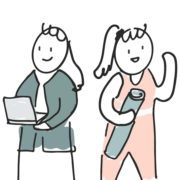 라이프스타일 도들 (Lifestyle Doodle) - 일과 삶의 균형 개념