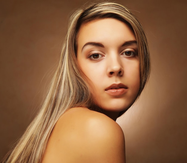 Lifestyle emotions and people concept young woman's portrait sensual blond close up