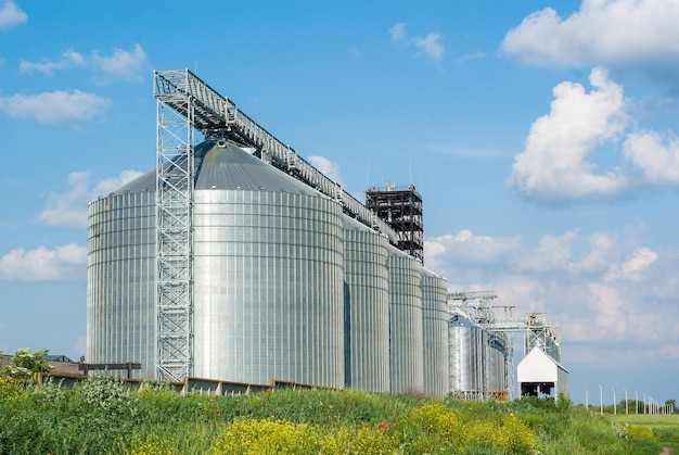 Lift om graan op te slaan in een veld op landbouwgrond