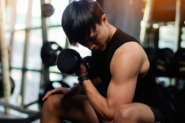 Lifting dumbbell exercises builds strong upper arm muscles Exercise activities for health lovers