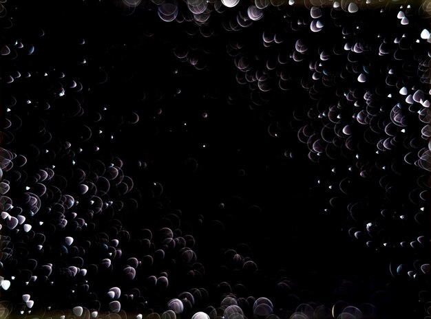 Фото Светлый абстрактный темный боке рождественский круг цвет блеск размытый черный фон