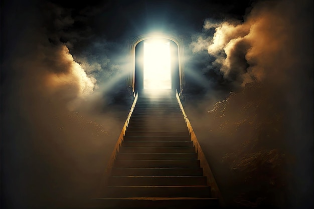 Theres A Light At The End Of The Stairway Stock Photo - Download