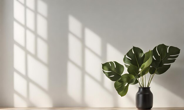 Photo a light background with shadows on the wall for product presentations