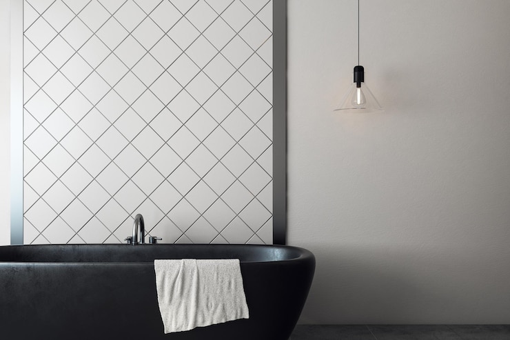 Photo light bathroom with copyspace