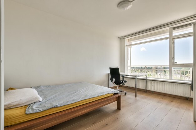 Light bedroom in modern apartment