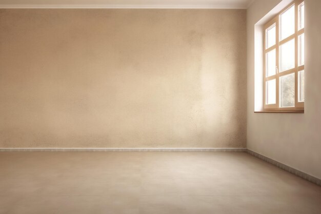 Light beige minimal blank plaster design window room texture wall Generative AI