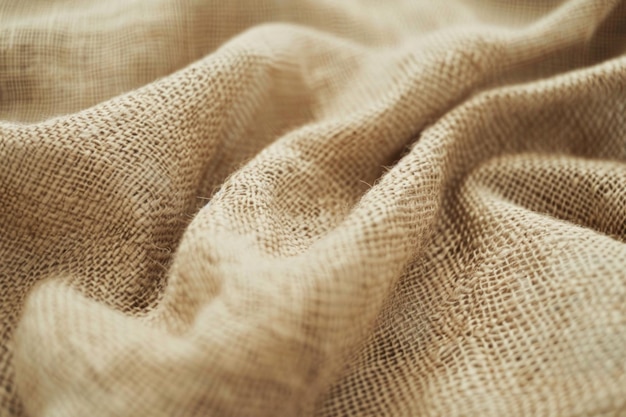 Light beige woven fabric texture background with natural fibers