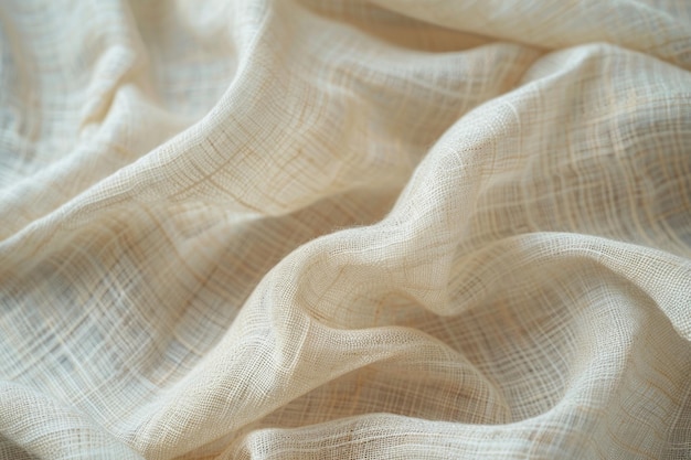 Light beige woven fabric texture background with natural fibers
