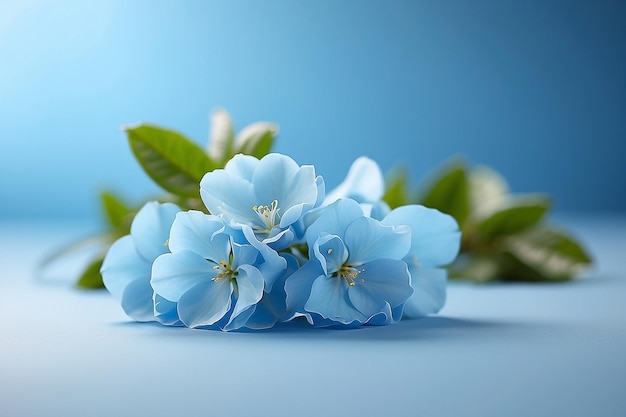 light blue background with beautiful flowers