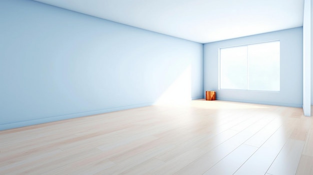 Light blue empty wall and smooth floor